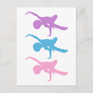 Breakdancer Silhouette Postkarte