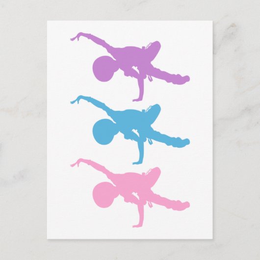 Breakdancer Silhouette Postkarte (Vorderseite)