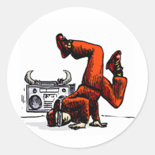 Breakdancer und Kasten-angesagtes Hopfen Runder Aufkleber