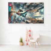 Breakdancer Women in Action New Yorker Silhouette Banner (Insitu)