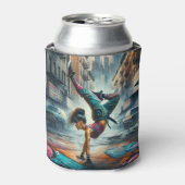 Breakdancer Women in Action New Yorker Silhouette Dosenkühler (Kanne Vorderseite)