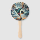 Breakdancer Women in Action New Yorker Silhouette Fächer (Rückseite)