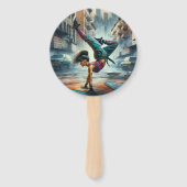 Breakdancer Women in Action New Yorker Silhouette Fächer (Vorderseite)