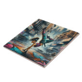 Breakdancer Women in Action New Yorker Silhouette Fliese (Seite)