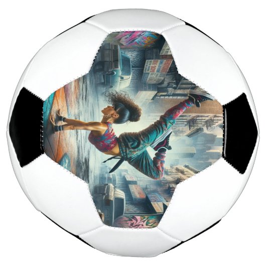 Breakdancer Women in Action New Yorker Silhouette Fußball (Gedreht)