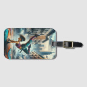 Breakdancer Women in Action New Yorker Silhouette Gepäckanhänger (Vorderseite (Horizontal))