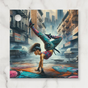 Breakdancer Women in Action New Yorker Silhouette Geschenkanhänger
