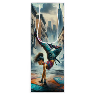 Breakdancer Women in Action New Yorker Silhouette Geschenktüte Für Weinflaschen