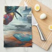 Breakdancer Women in Action New Yorker Silhouette Geschirrtuch (Viertel Falte)