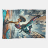 Breakdancer Women in Action New Yorker Silhouette Geschirrtuch (Horizontal)