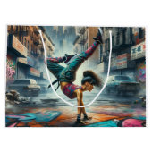 Breakdancer Women in Action New Yorker Silhouette Große Geschenktüte (Rückseite)