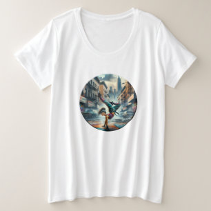 Breakdancer Women in Action New Yorker Silhouette Große Größe T-Shirt