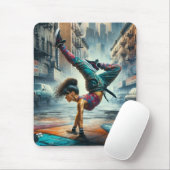 Breakdancer Women in Action New Yorker Silhouette Mousepad (Mit Mouse)