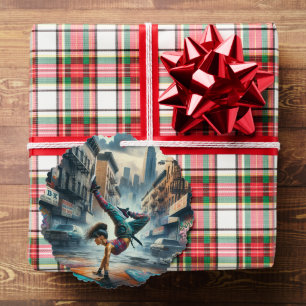 Breakdancer Women in Action New Yorker Silhouette Ornament Karte