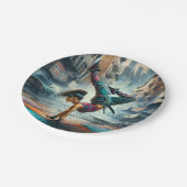 Breakdancer Women in Action New Yorker Silhouette Pappteller (Schrägansicht)