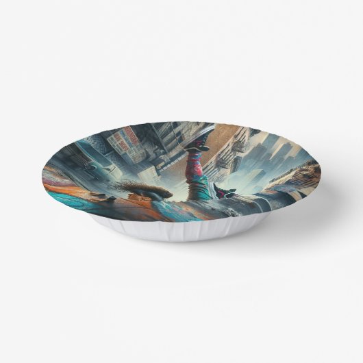 Breakdancer Women in Action New Yorker Silhouette Pappteller (Gewinkelt)