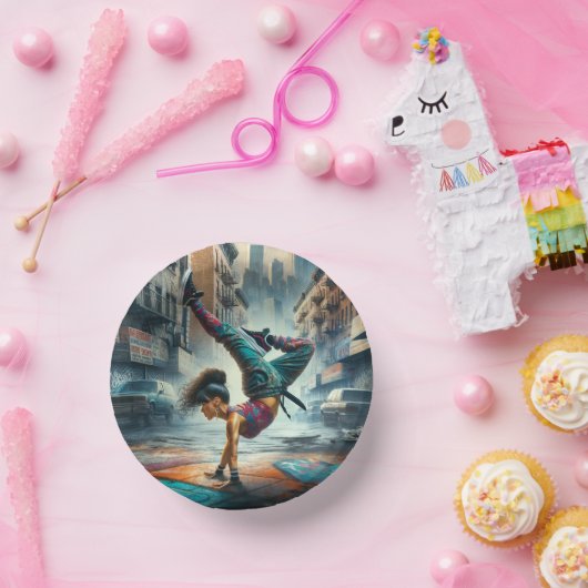 Breakdancer Women in Action New Yorker Silhouette Pappteller