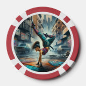 Breakdancer Women in Action New Yorker Silhouette Pokerchips (Rückseite)