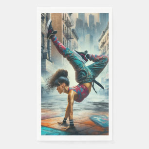 Breakdancer Women in Action New Yorker Silhouette Serviette