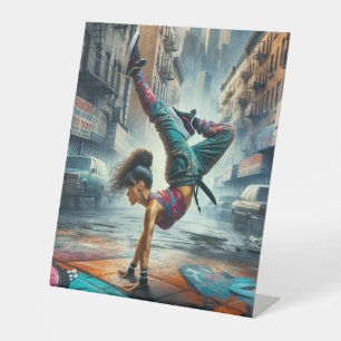Breakdancer Women in Action New Yorker Silhouette Sockelschild