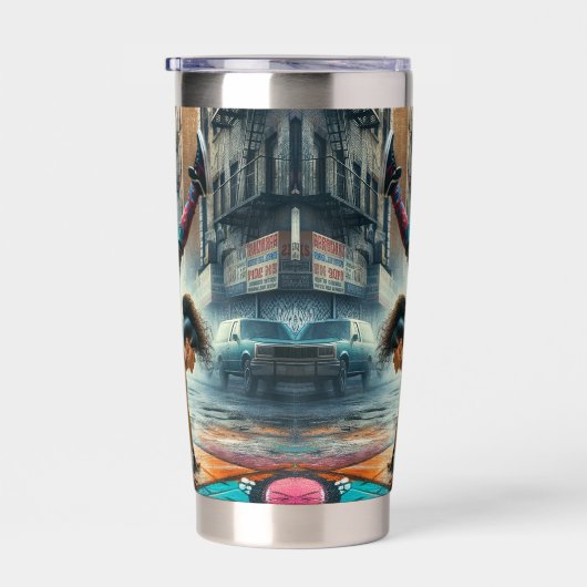 Breakdancer Women in Action New Yorker Silhouette Thermobecher (Rechts)