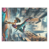 Breakdancer Women in Action New Yorker Silhouette Tischdecke (Vorderseite (Horizontal))