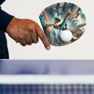 Breakdancer Women in Action New Yorker Silhouette Tischtennis Schläger