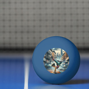 Breakdancer Women in Action New Yorker Silhouette Tischtennisball