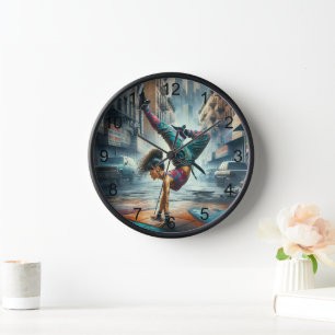 Breakdancer Women in Action New Yorker Silhouette Uhr