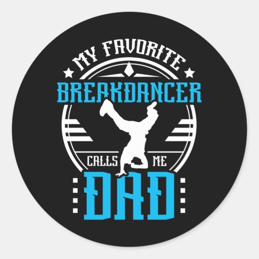 Breakdancing Dad Runder Aufkleber (Vorderseite)