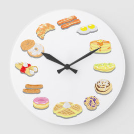 Breakfast All Day Große Wanduhr