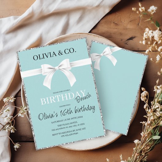 Breakfast at Tiffany's Birthday brunch invitation