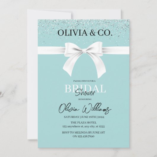 Breakfast at Tiffany's Bridal shower invitation (Vorderseite)