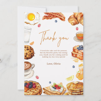 Breakfast Birthday Party Rise & Shine Brunsh Kids Dankeskarte