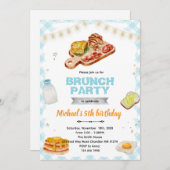 Breakfast brunch Birthday party invitation Einladung (Vorne/Hinten)