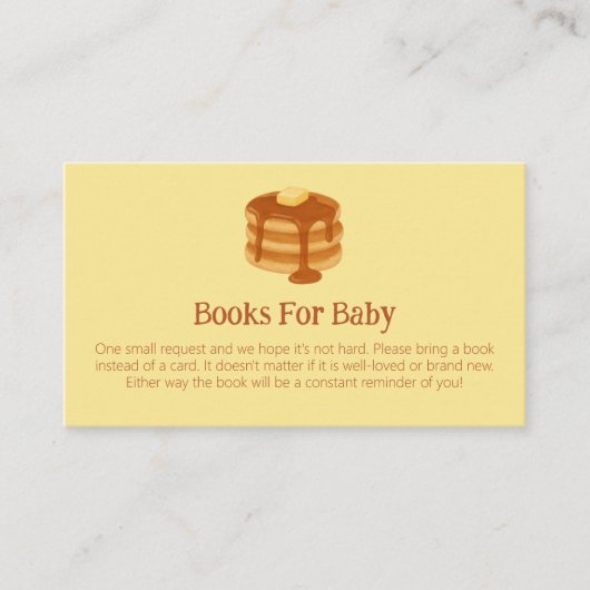 Breakfast Brunch Theme Baby Shower Book Request Begleitkarte (Vorderseite)