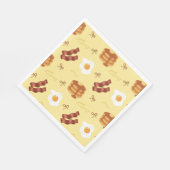 Breakfast Brunch Theme Bacon Eggs Pancakes Pattern Serviette (Ecke)