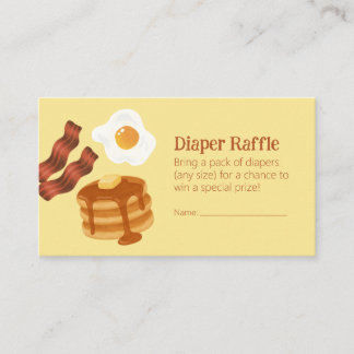 Breakfast Brunch Theme Diaper Raffle Ticket Begleitkarte