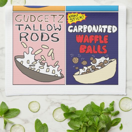 Breakfast cereals by AI Weirdness - Kitchen Towels Geschirrtuch (Gefaltet)