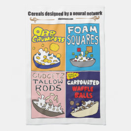 Breakfast cereals by AI Weirdness - Kitchen Towels Geschirrtuch