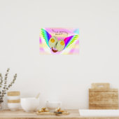 BREAKFAST EGG FACE FLYING WITH RAINBOW COLOURS POSTER (Küche)