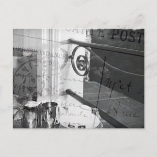 Breakfast in Paris, Black and White Post Card Postkarte