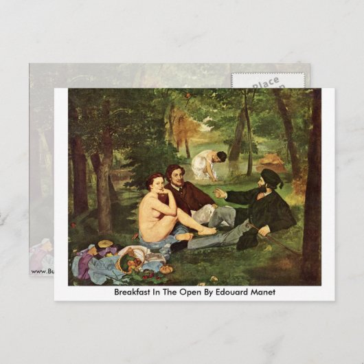 Breakfast In The Open By Edouard Manet Postkarte (Vorne/Hinten)