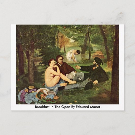 Breakfast In The Open By Edouard Manet Postkarte (Vorderseite)