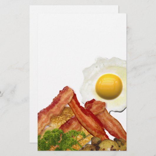Breakfast Landscape Bacon Eggs Briefpapier (Vorne/Hinten)