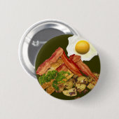 Breakfast Landscape Bacon Eggs Button (Vorne & Hinten)