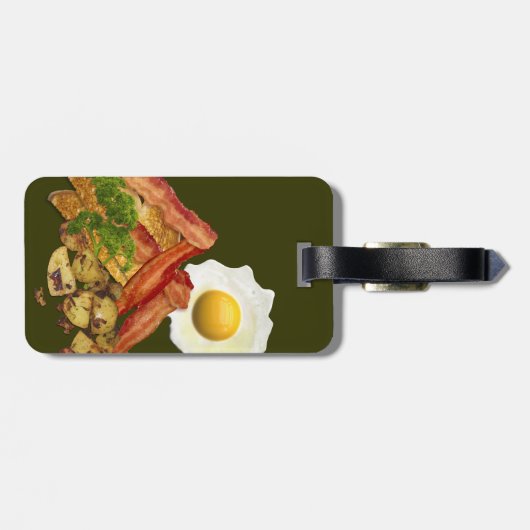 Breakfast Landscape Bacon Eggs Gepäckanhänger (Rückseite horizontal)