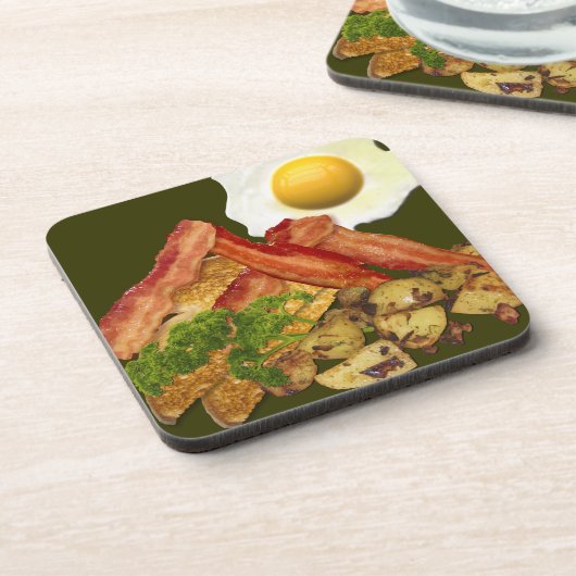 Breakfast Landscape Bacon Eggs Getränkeuntersetzer (Linke Seite)