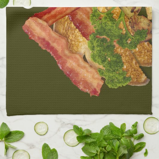 Breakfast Landscape Bacon Eggs Handtuch (Gefaltet)