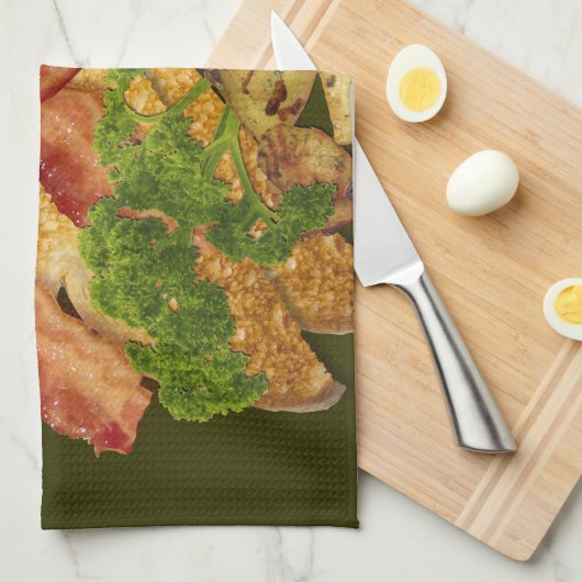 Breakfast Landscape Bacon Eggs Handtuch (Viertel Falte)